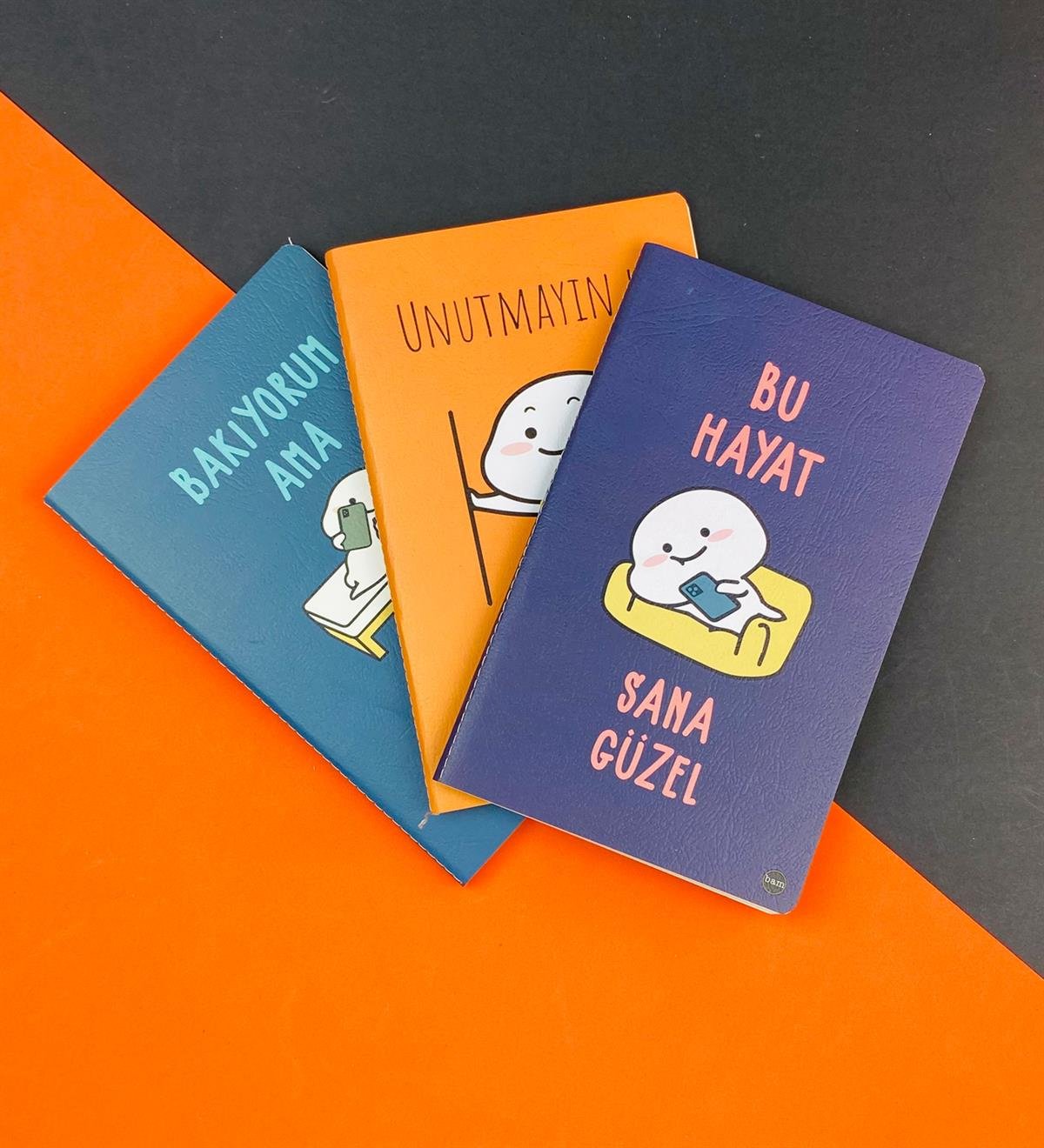 3'lü Dikişli Defter Seti Seri :10giftmodaGmd100571