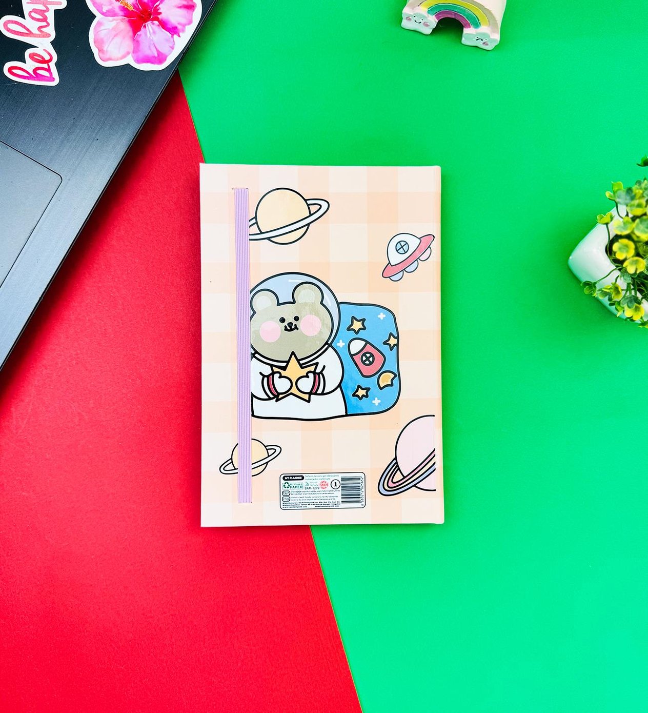 Space Bear Tasarımlı Lastikli Defter	giftmodaBAM-1279