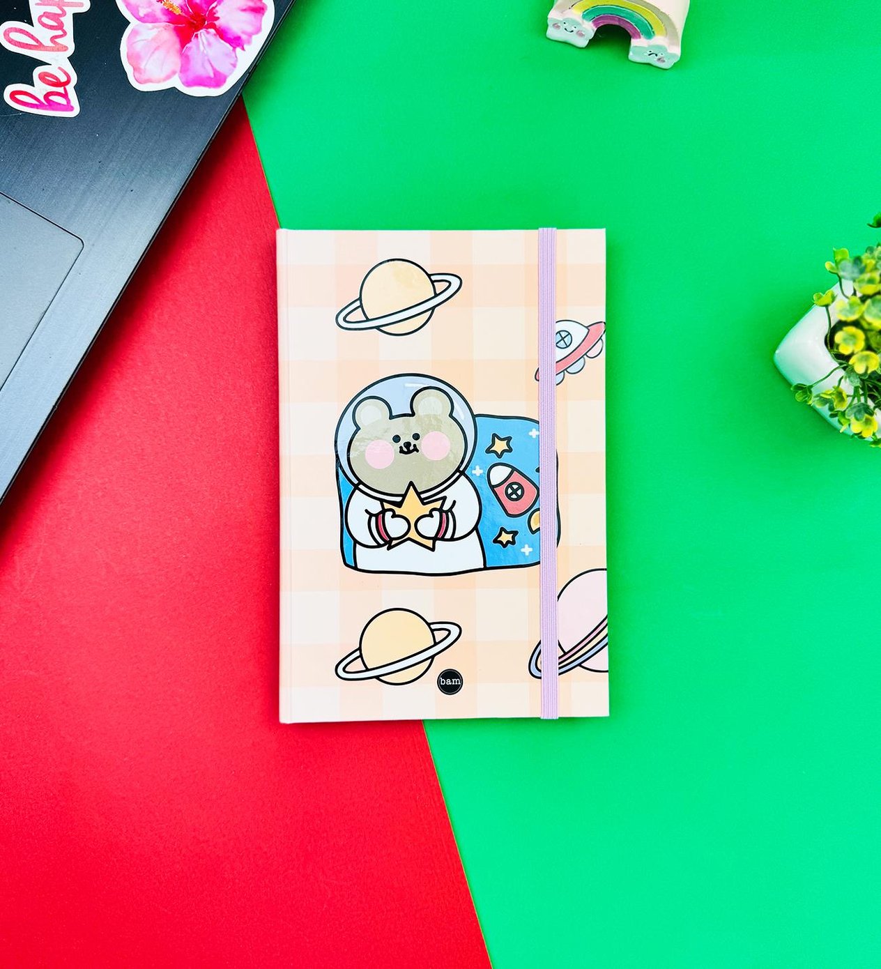 Space Bear Tasarımlı Lastikli Defter	giftmodaBAM-1279
