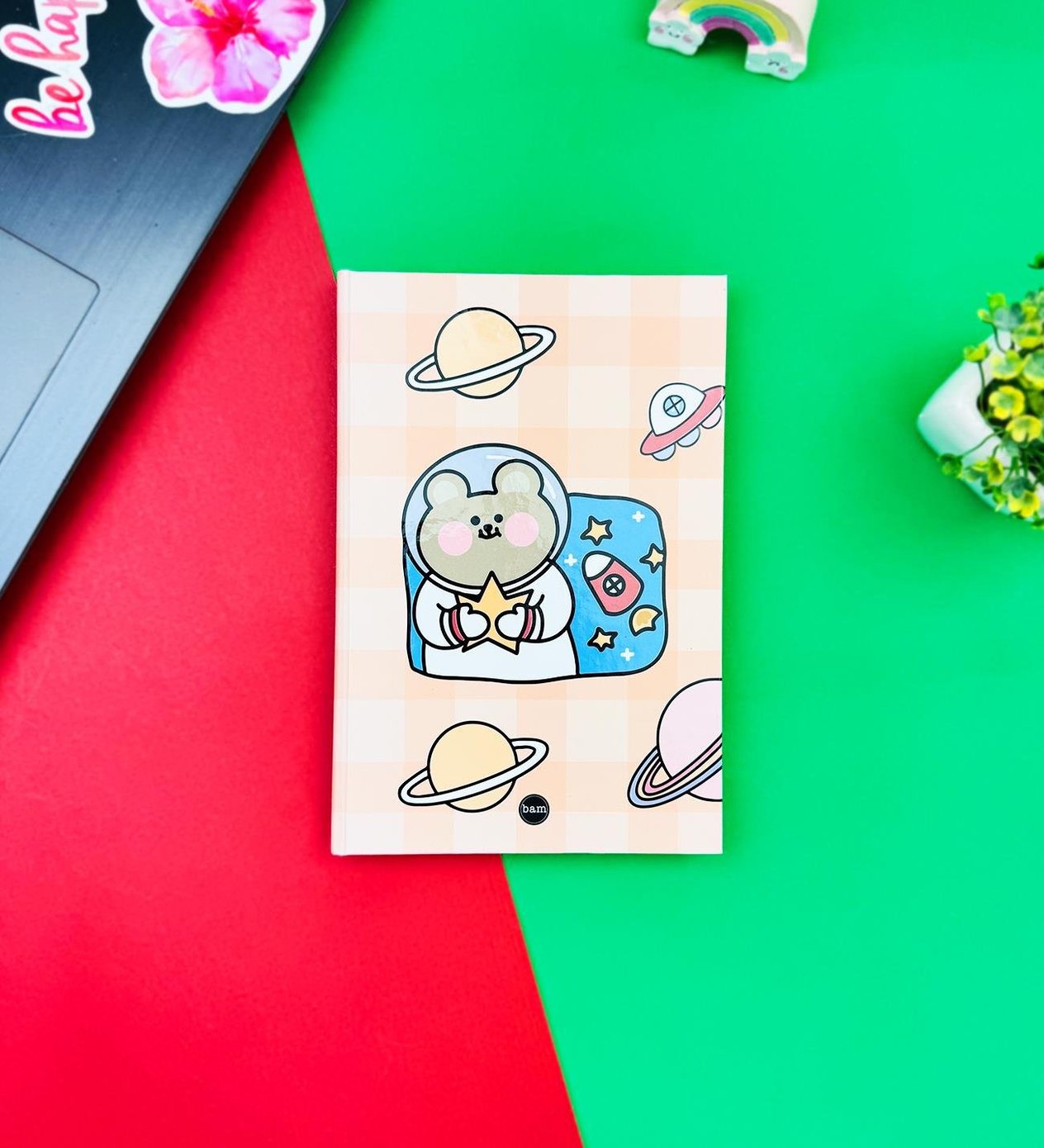 Space Bear Tasarımlı Lastikli Defter	giftmodaBAM-1279