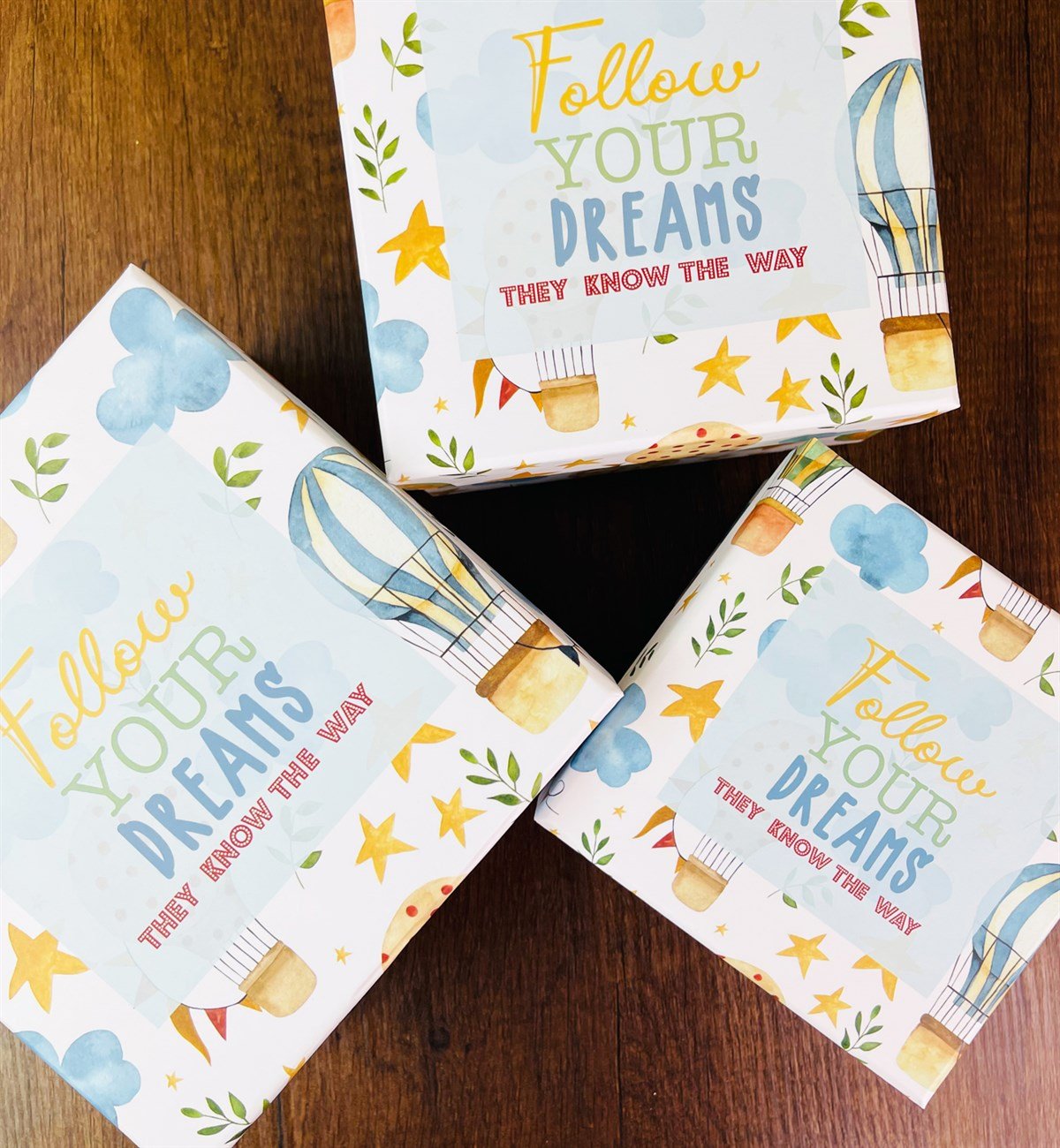 Follow Your Dreams Balon Tasarımlı 3'lü KutugiftmodaGmhk10058