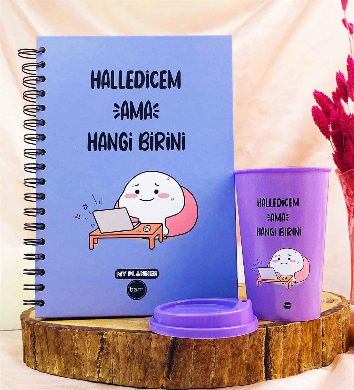 Halledicem Ama Hangi Birini Tasarımlı Konuşan Ajanda Ve Kahve Bardağı SetgiftmodaGmhs101961