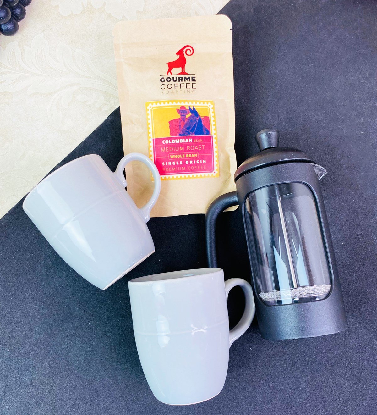 Filtre Kahve French Press Ve 2'li Bulut Kupa SetgiftmodaGmhs101653