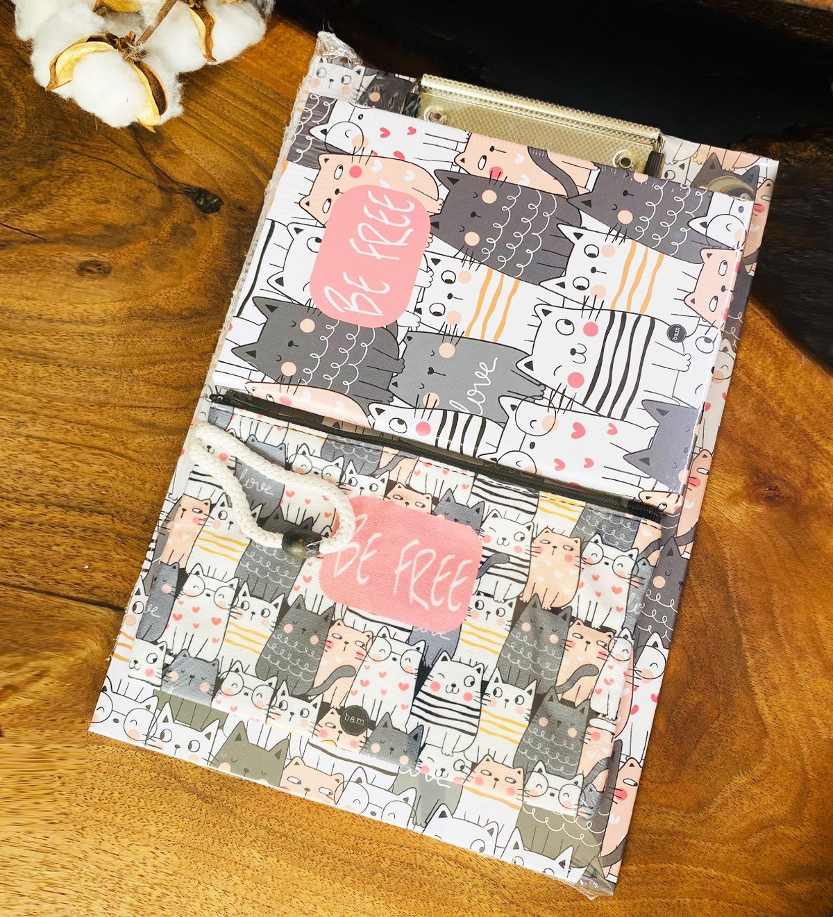 Be Free Kedi Tasarımlı Sekreterlik Defter Ve Kalemlik Kırtasiye SetigiftmodaGmhs101761