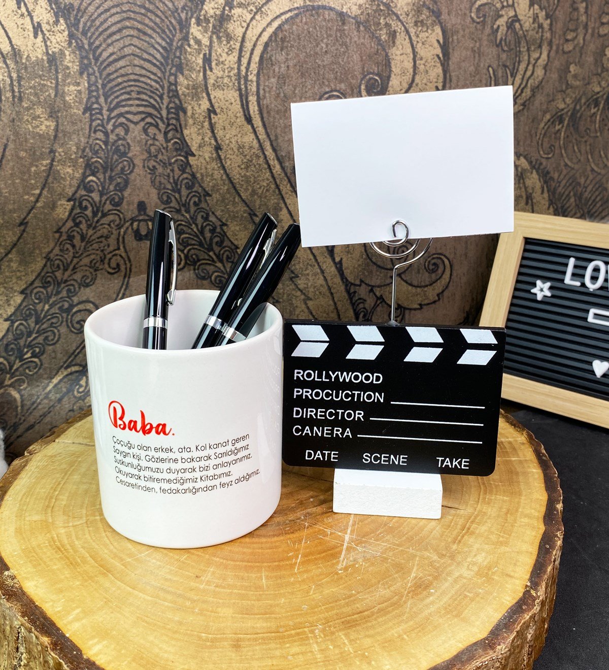 Baba Tasarımlı Kalemlik Ve Klaket Not Tutucu SetgiftmodaGmhs101719