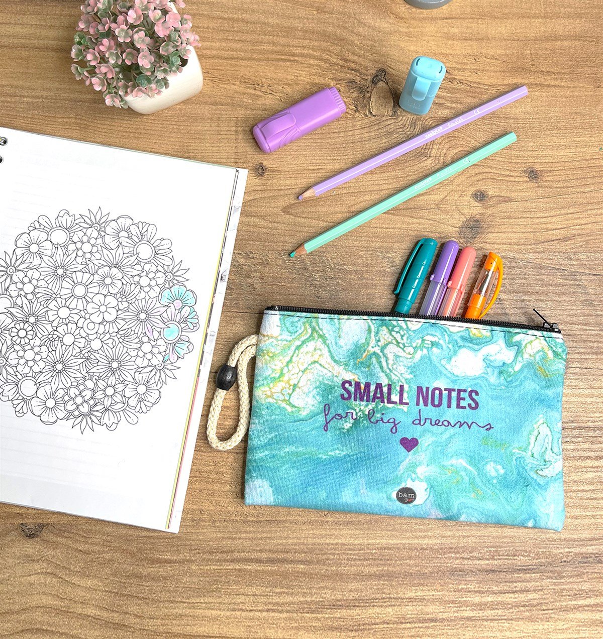 Small Notes Tasarımlı Bez Kalemlik CüzdangiftmodaGmklm100010