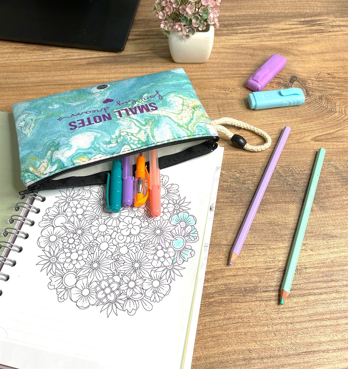 Small Notes Tasarımlı Bez Kalemlik CüzdangiftmodaGmklm100010
