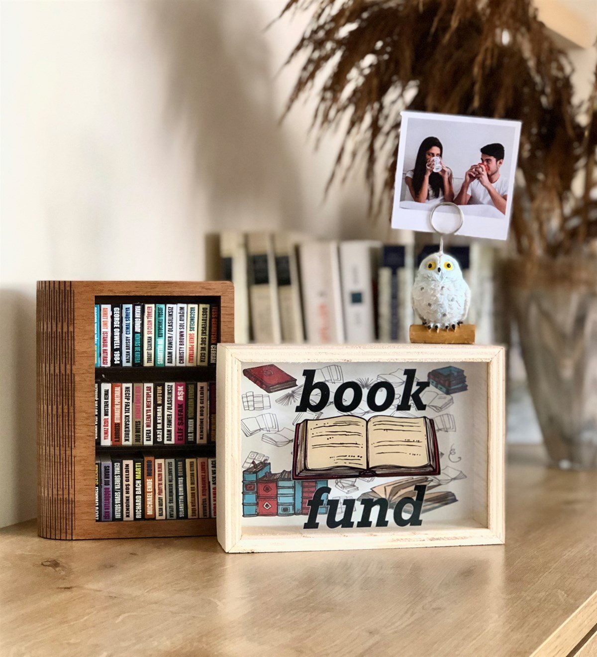 Kişiye Özel Baykuş Not Tutucu Book Kumbara Ve Mini Kokulu KitaplıkGiftmodaKö-Nottutucu-Book-Kumbara-Kitaplık