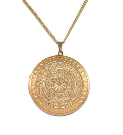Kişiye Özel Çift Taraflı Kapaklı Gold Madalyon Kolye
