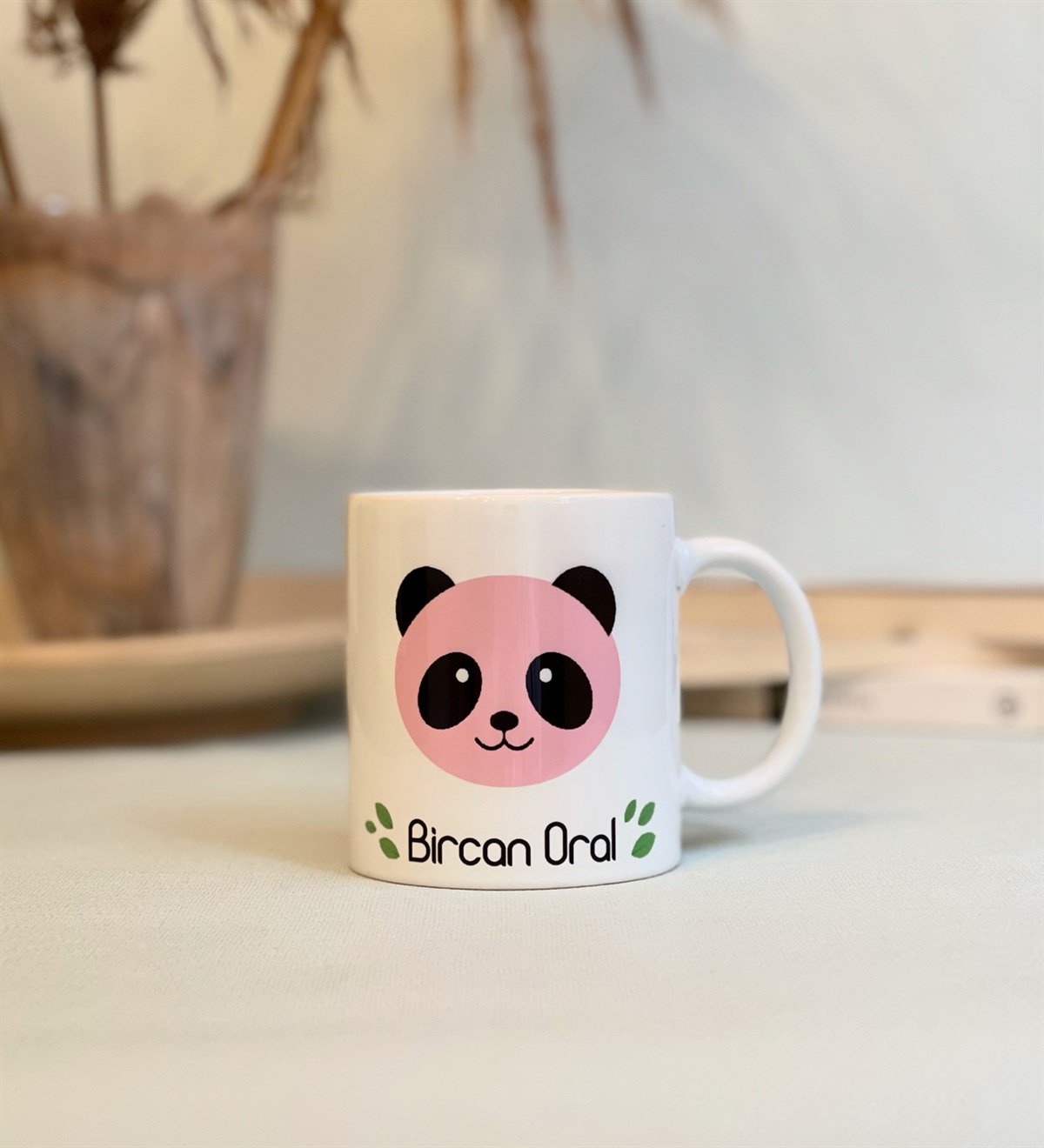 Kişiye Özel Pembe Panda Tasarımlı Kupa GiftmodaGmkp100093