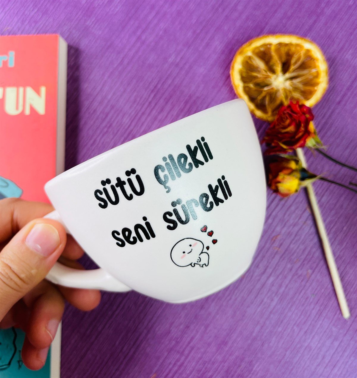 Sütü Çilekli Seni Sürekli Tasarımlı 6 Cm Kupa BardakgiftmodaGmkp100275