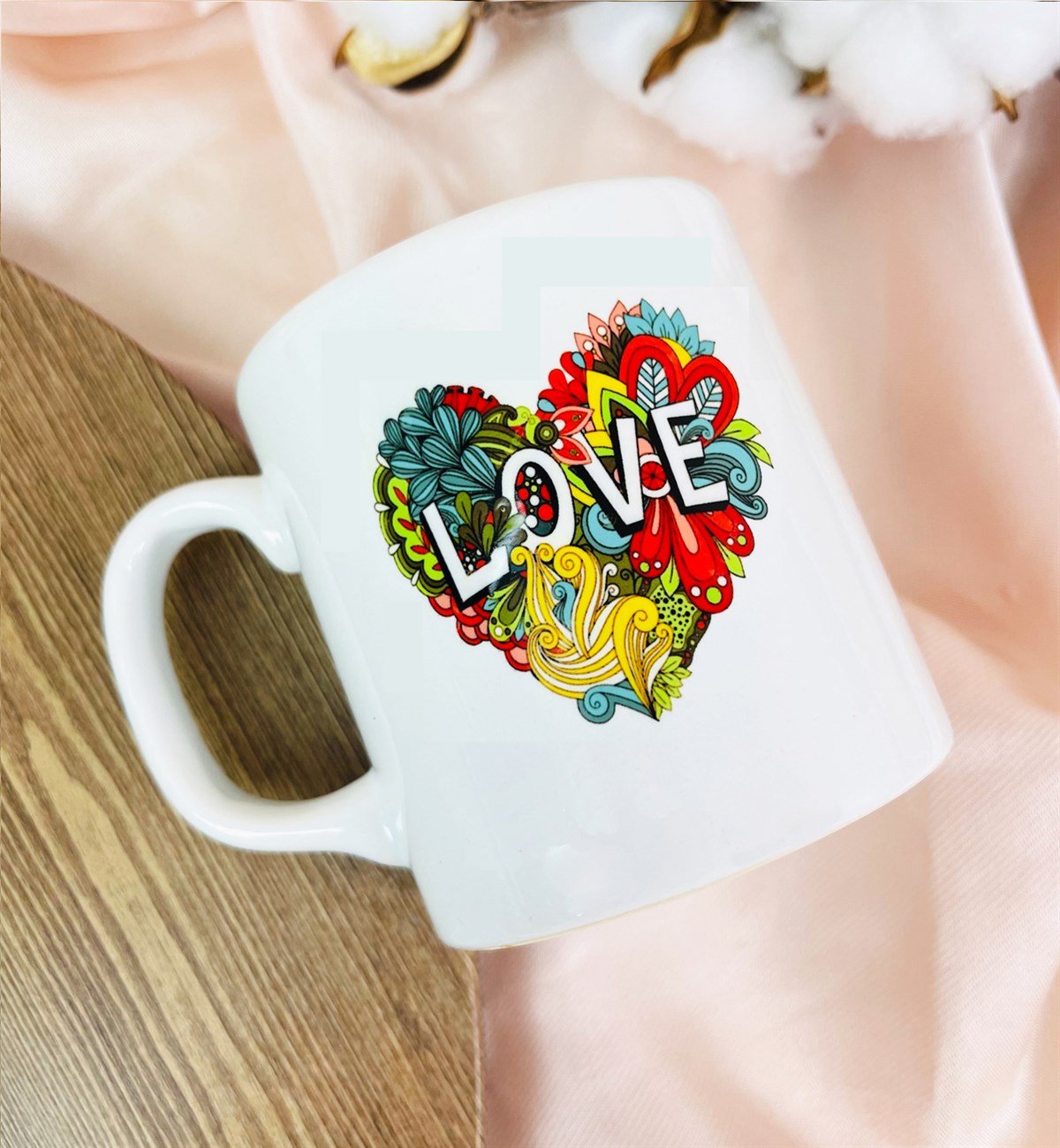 Love Kalp Tasarımlı Kupa BardakgiftmodaGmkp100407