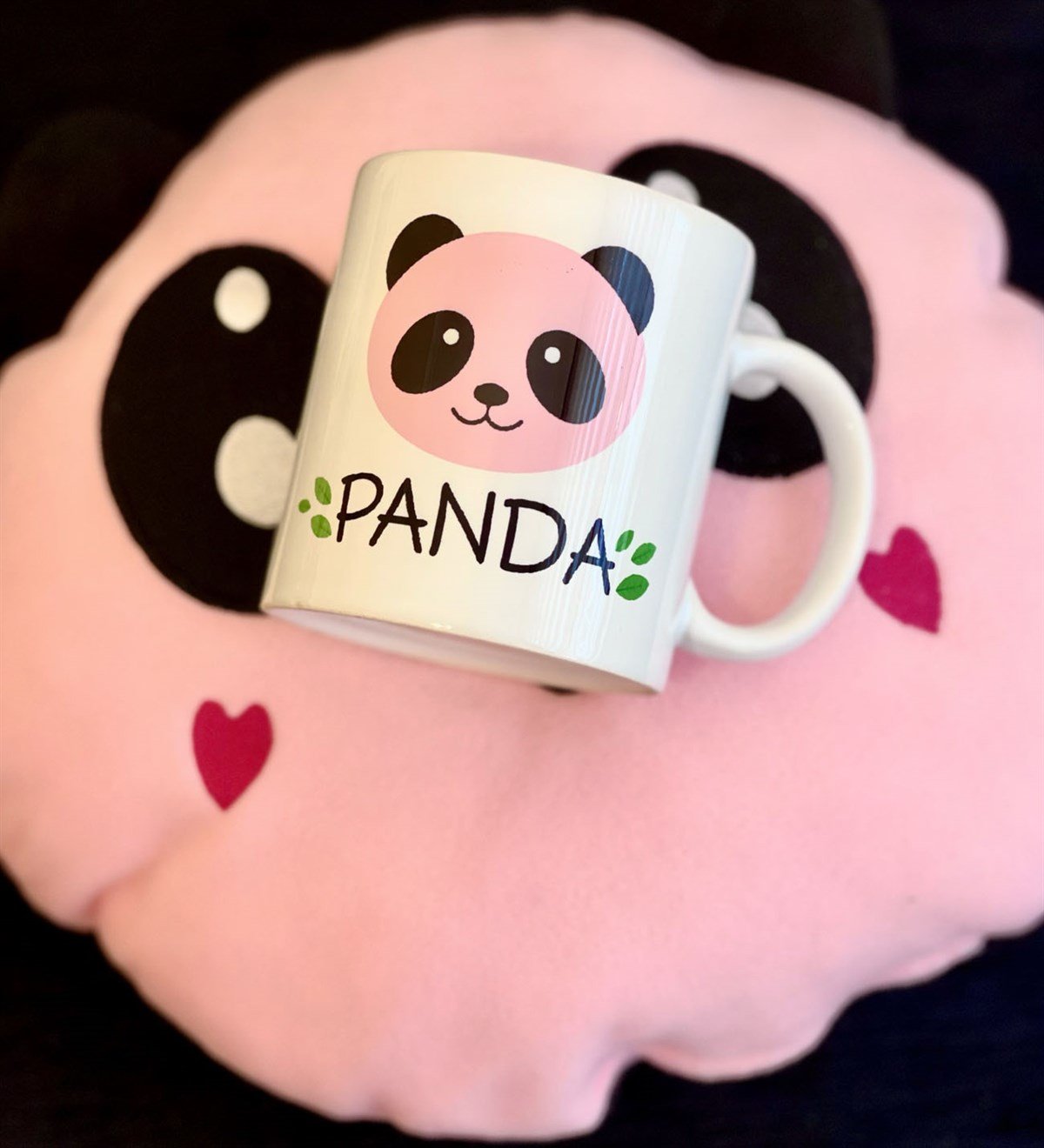 Pembe Panda Tasarımlı Kupa Ve Yastık SetGiftmodaGmhs100125