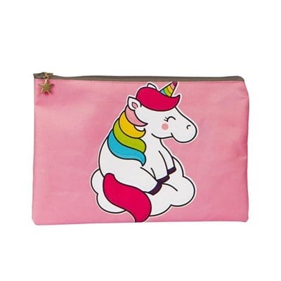 Pembe Unicorn Kanvas Çanta