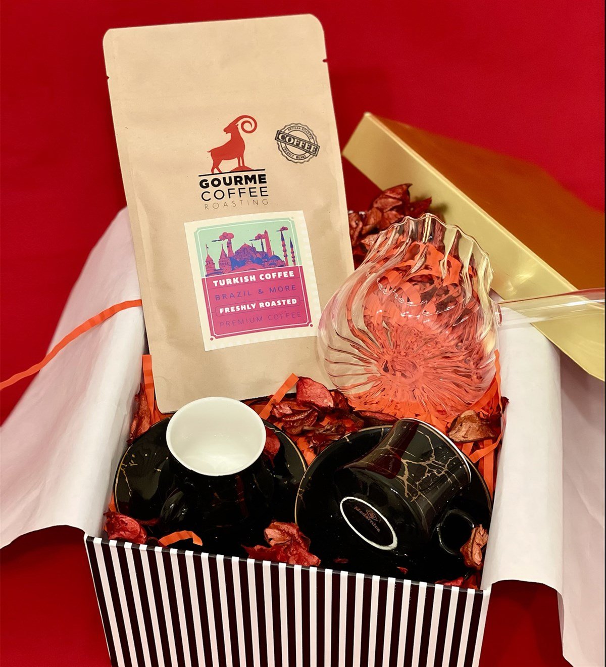 Siyah Mermer Premium Türk Kahvesi Hediye SetiGiftmodaGmhs100221