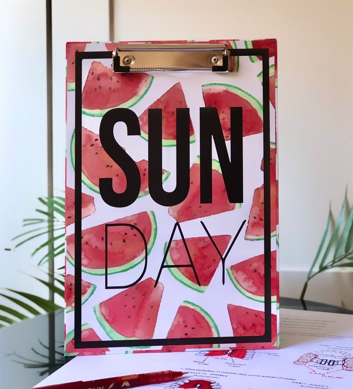Sun Day Karpuz Tasarımlı Sekreterlik	GiftmodaSun-Day-Sekreterlik	
