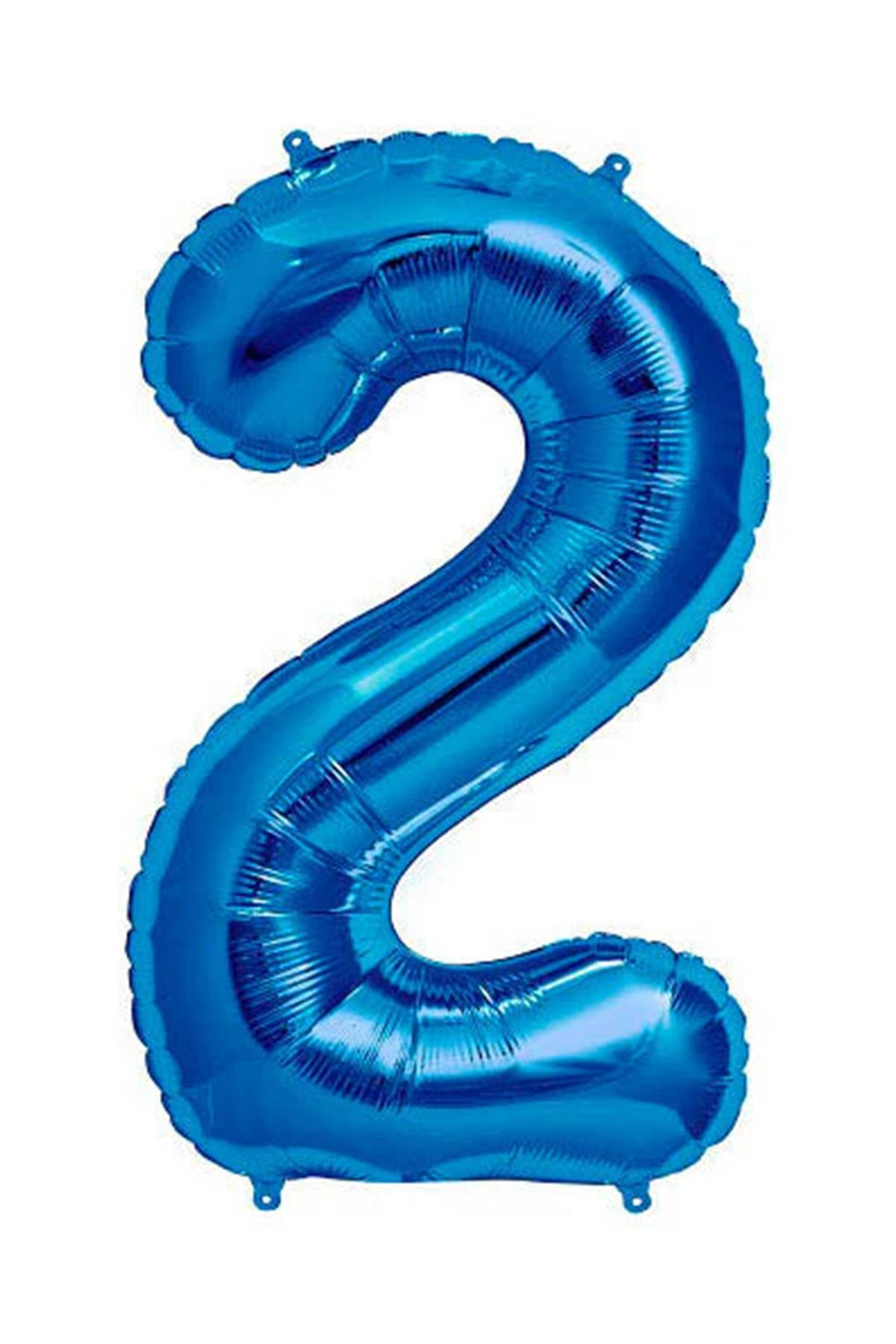 2 Rakam Mavi Folyo Balon 34 inç 76-82 cm