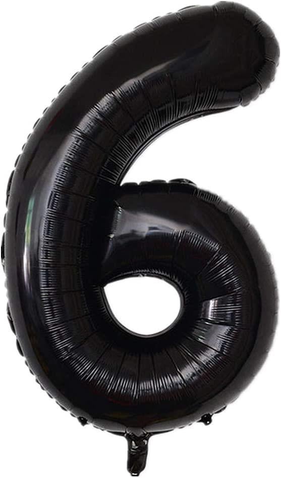 6 Siyah Rakam Folyo Balon 34