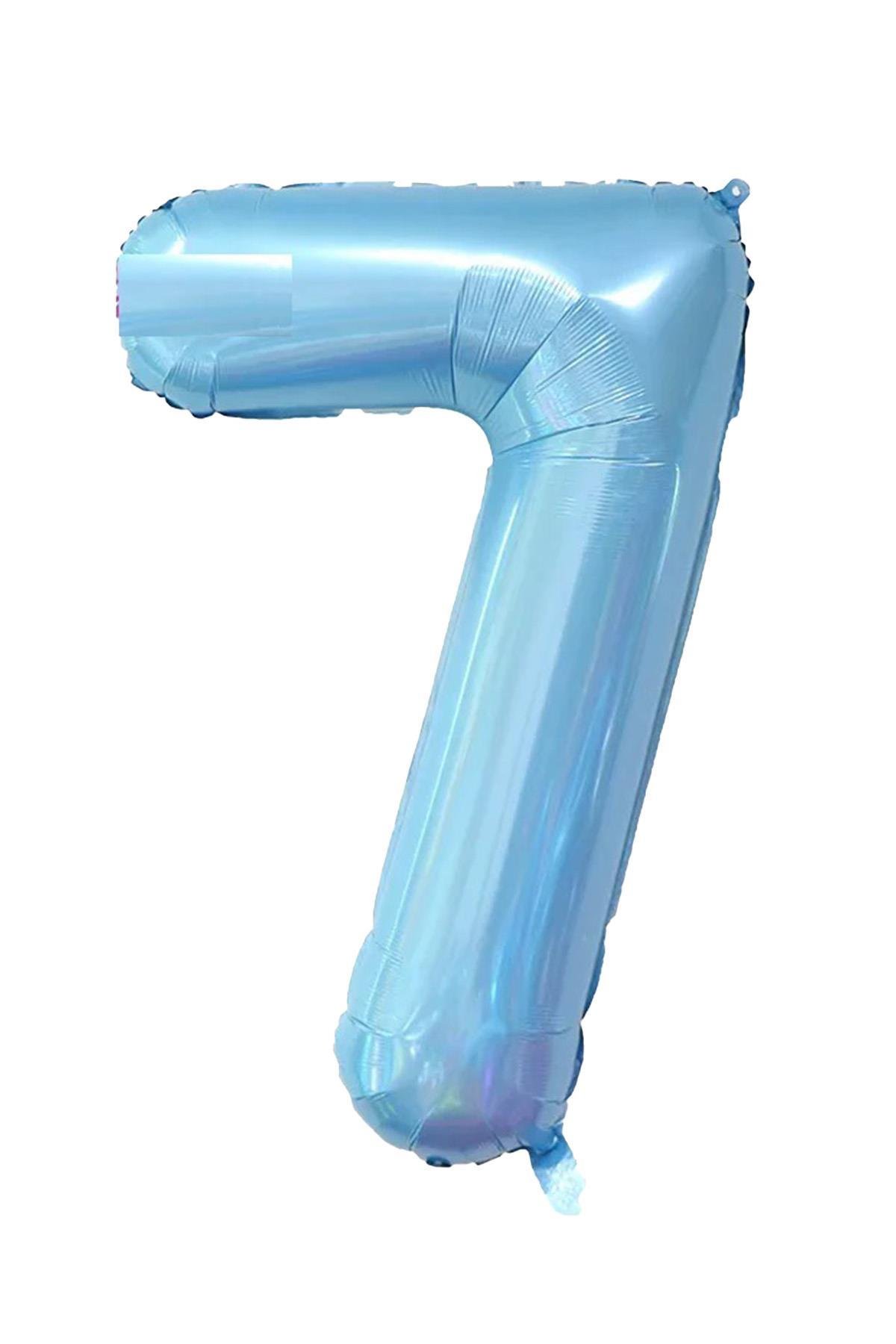 7 Rakam Bebe Mavisi Folyo Balon 32 inç 76-82 cm
