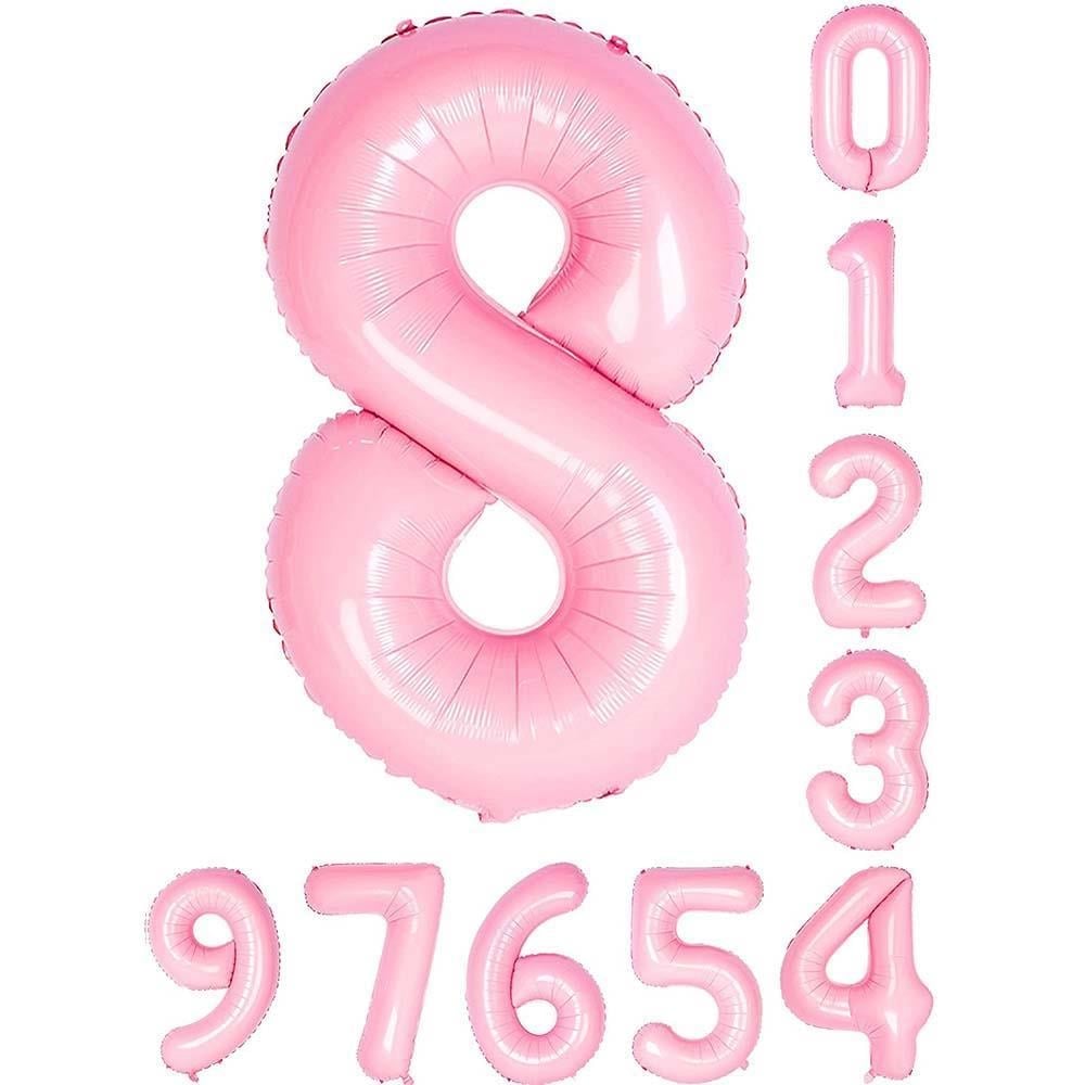 8 Sekiz Rakam Pembe Folyo Balon 34" Inc 76 cm
