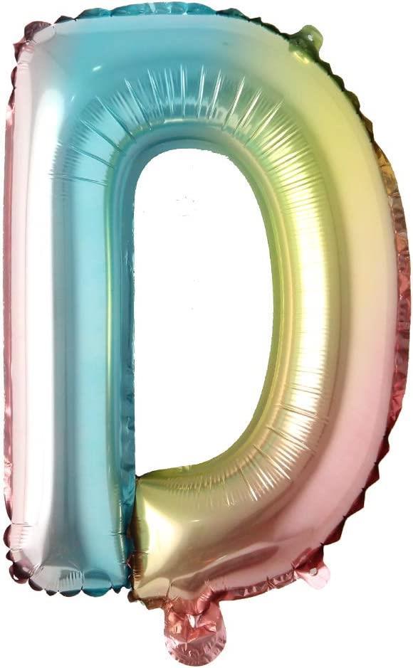 D Harf Gökkuşağı Folyo Balon16 İnç 36 cm