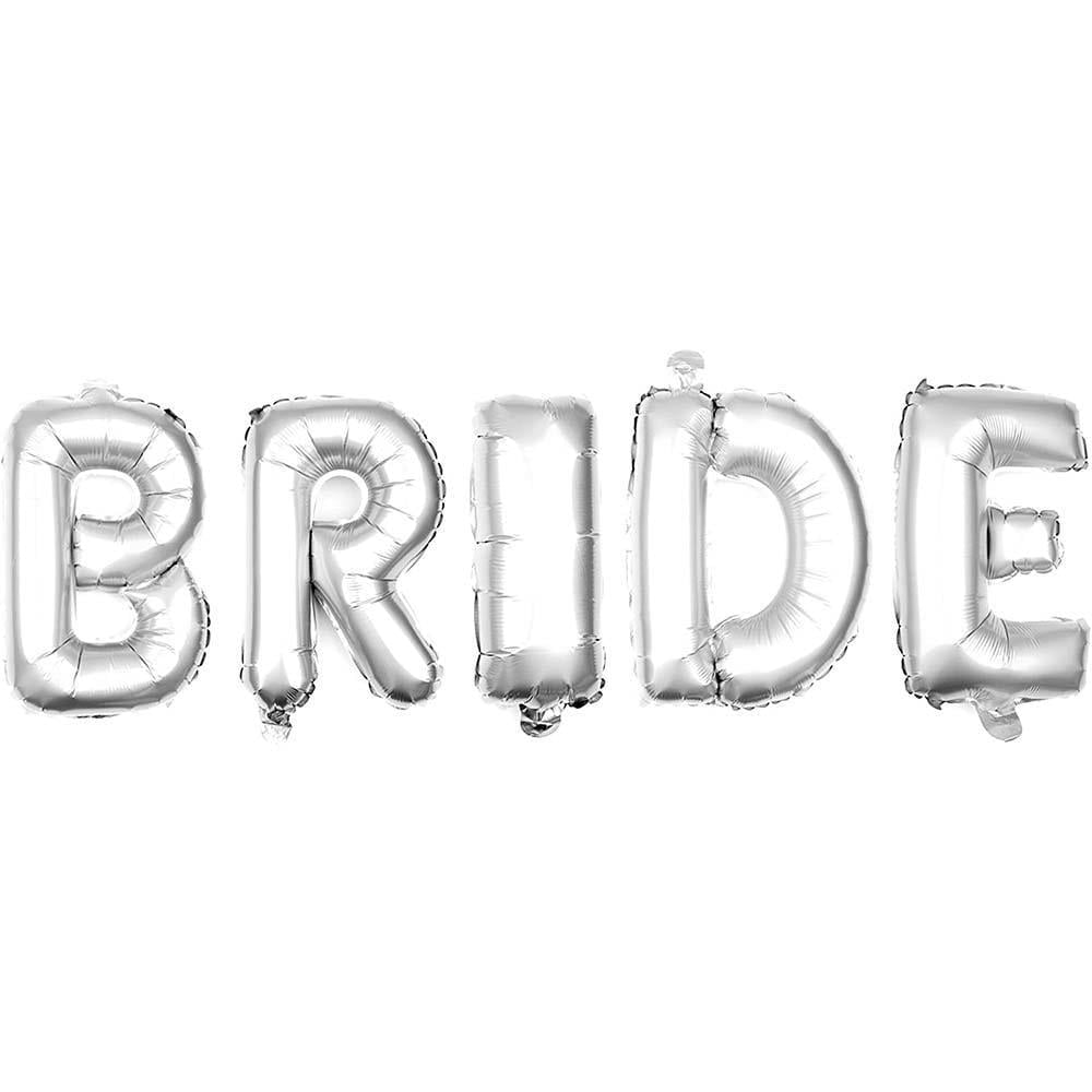 Gümüş Renkli Bride 36 cm Folyo Balon Seti