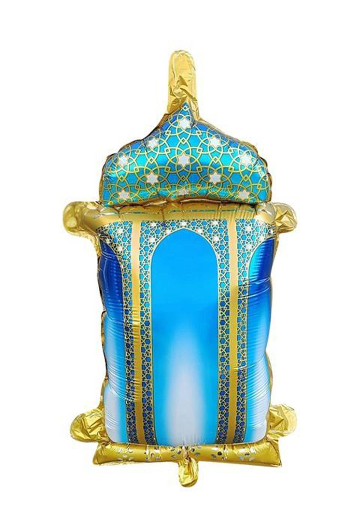 Mavi Gold Fener Ramazan Folyo Balon İslami Motifli Kandil Süsü 40x30 Cm