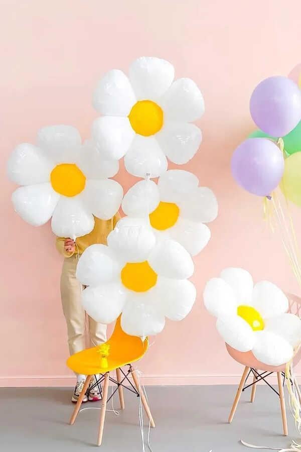 Papatya Folyo Balon 71 cm Parti Kutlama Seti