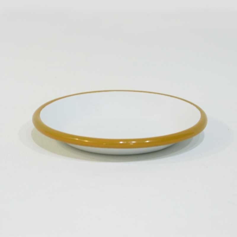 Emaye Çerez Tabağı 12 cm Oksit Sarı - oksit-sarı-kordonlu-12-cm-emaye-çerez-tabağı