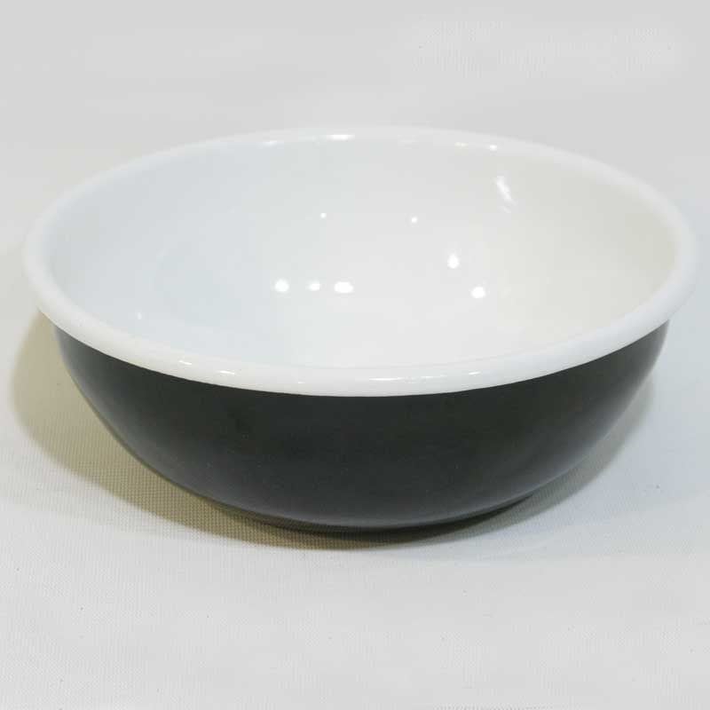 Emaye Renkli Kase 16 cm Siyah