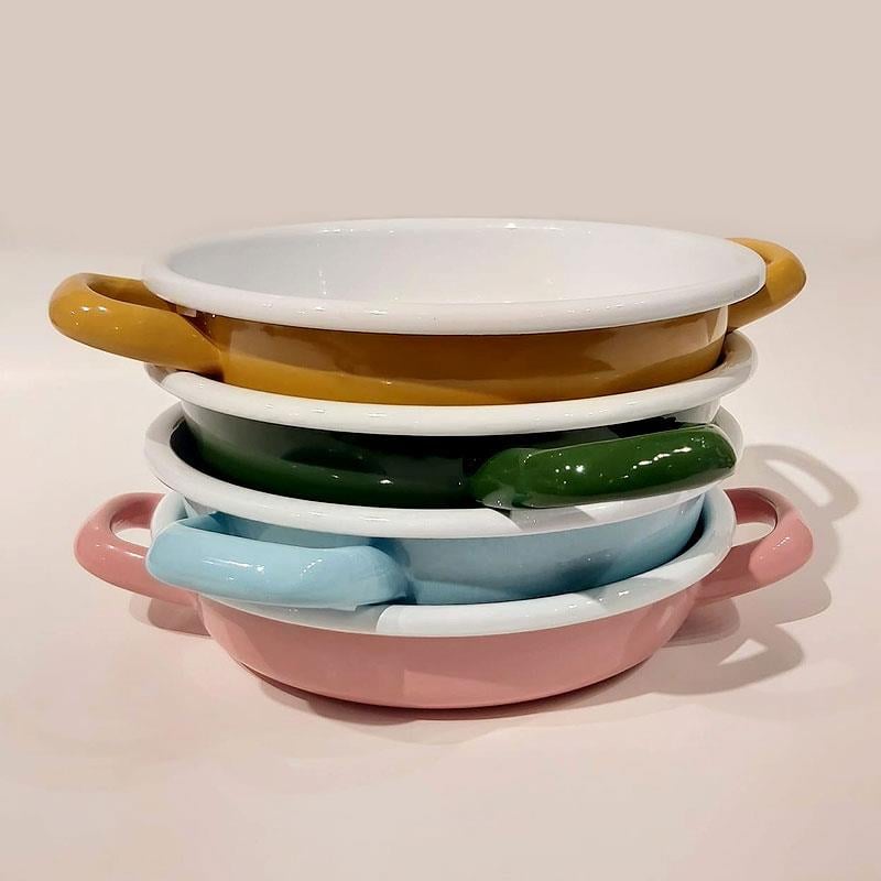 Emaye Sahan 19 cm Gül Kurusu - Emayeci