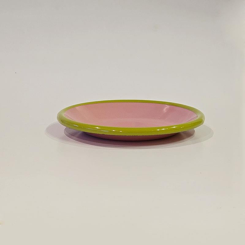 Emaye Tabak 12 cm G.Kurusu Kordon F.Yeşil - 12-cm-emaye-tabak-gül-kurusu-gövde-fıstık-yeşili-kenarlı