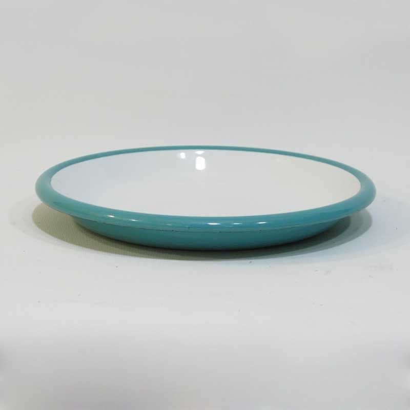 Emaye Tabak 20 cm Turkuaz - emaye-tabak-turkuaz-servis-sağlıklı