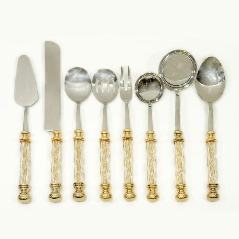 Kristal 8 Parça Servis Seti Altın - Çamlıca Home