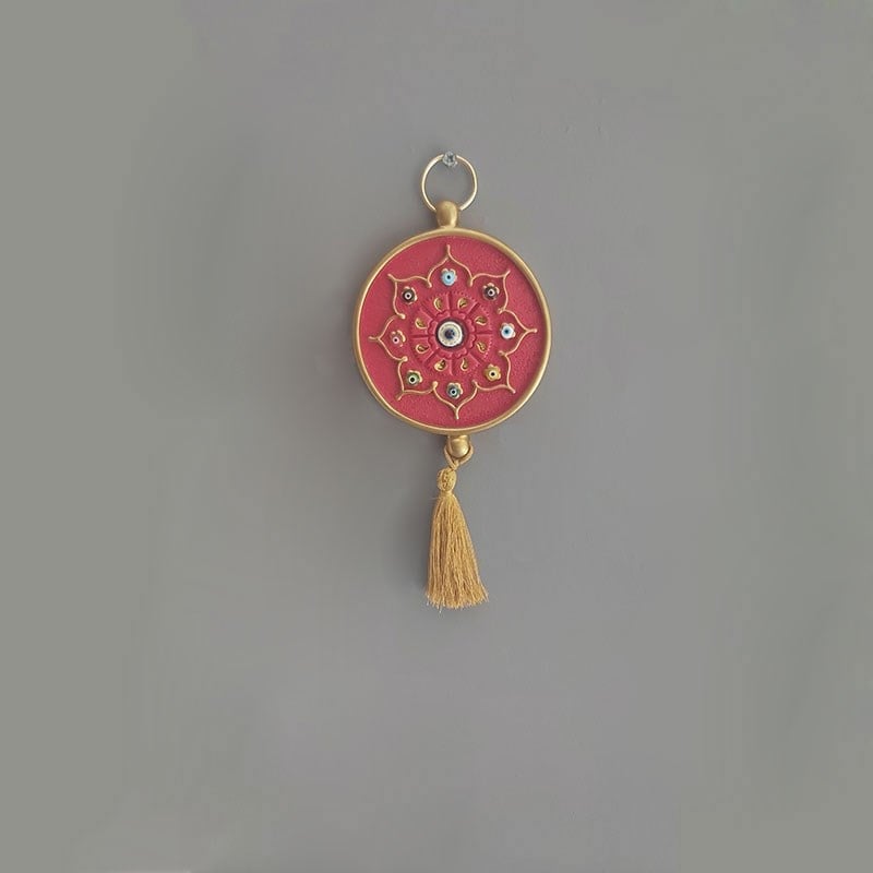 Nazar Boncuklu Mini Duvar Süsü Kırmızı - Kare Home