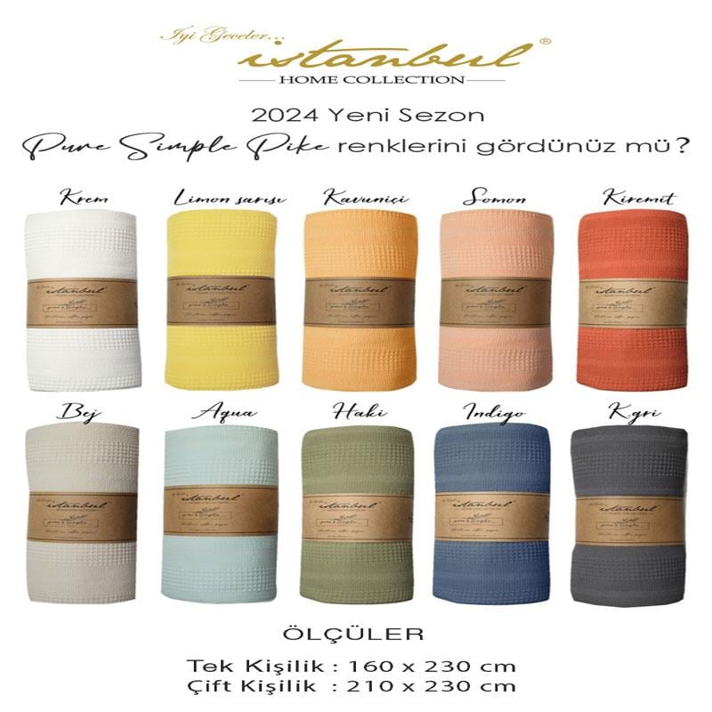 Pure Simple Çift Kişilik Pike Sarı - İyi Geceler İstanbul
