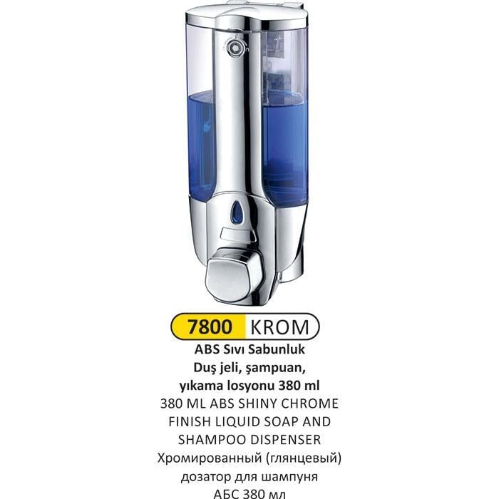 380 ML KROM ŞEFFAF ABS SIVI SABUN- ŞAMPUAN - LOSYON VERİCİ 