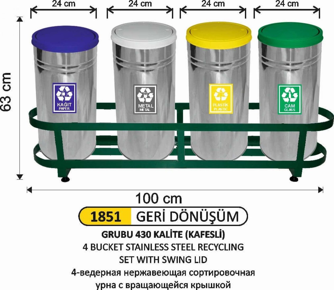 430 KALİTE PASLANMAZ GERİ DÖNÜŞÜM SETİ