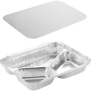 Alüminyum 3 Gözlü Tabildot Kapaklı Tabak  – 100'lü Paket