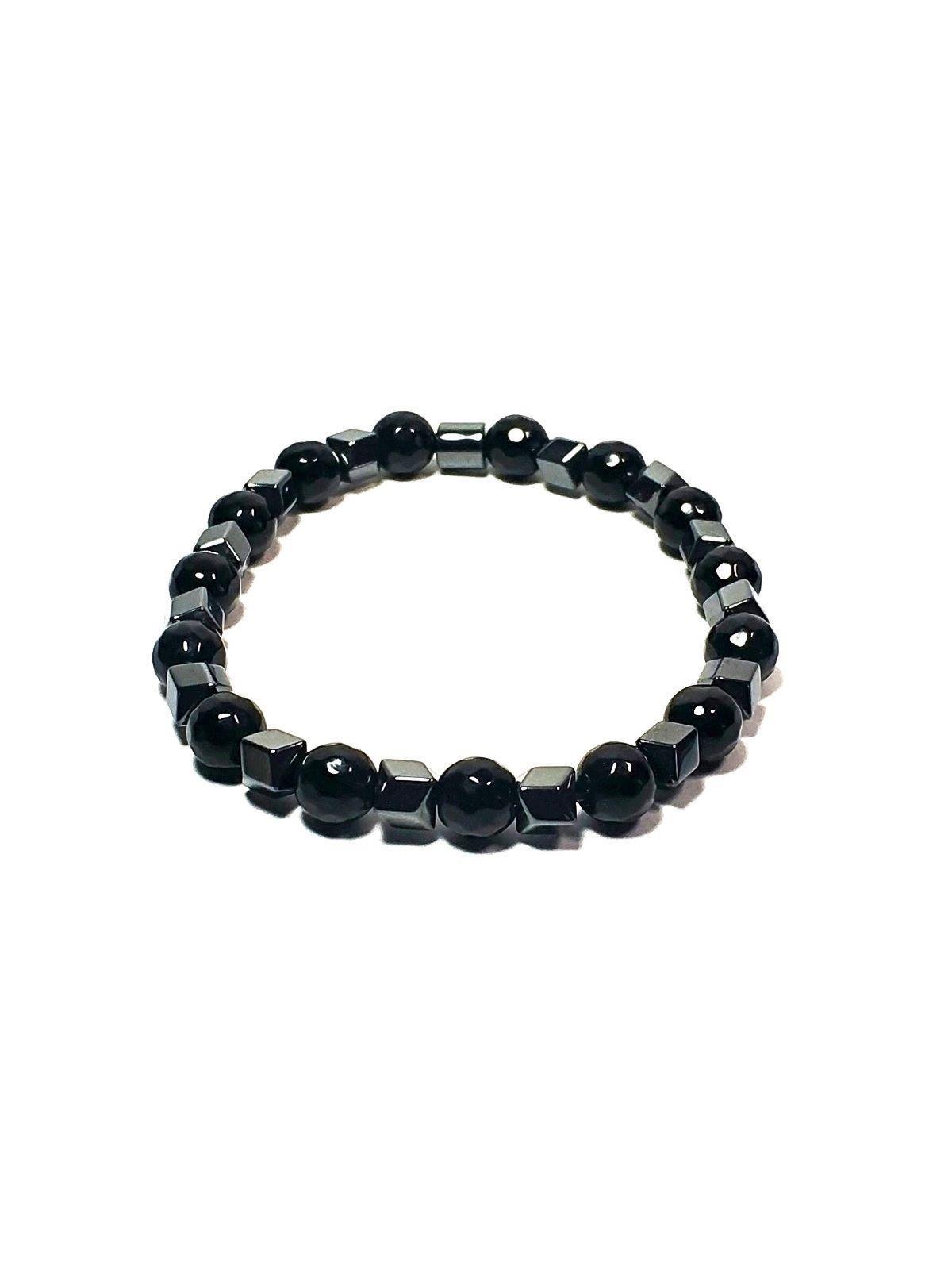 Doğaltaş BileklikJTSS24DOB1422 JANTİ UNISEX BİLEKLİK ONYX HEMATİT DOĞALTAŞ TASARIM GARANTİLİJanti