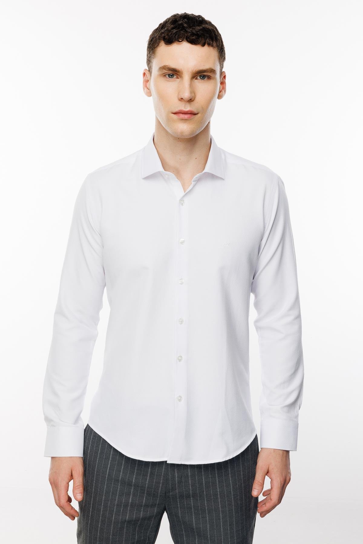ERKEK BEYAZ SLIM FIT / DAR KALIP İTALYAN GÖMLEK