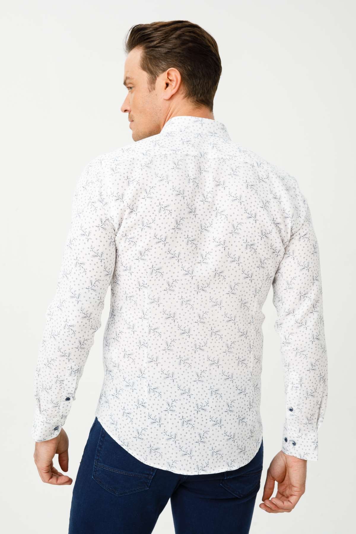 ERKEK BEYAZ SLIM FIT / DAR KALIP TED BAKER DÜĞMELİ GÖMLEK