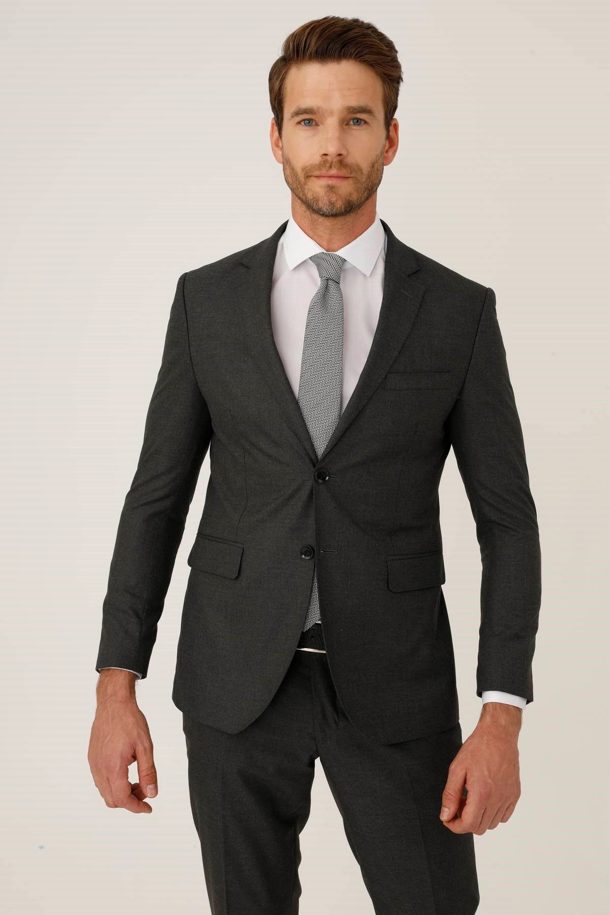 ERKEK FÜME SLIM FIT / DAR KALIP STD TAKIM ELBİSE