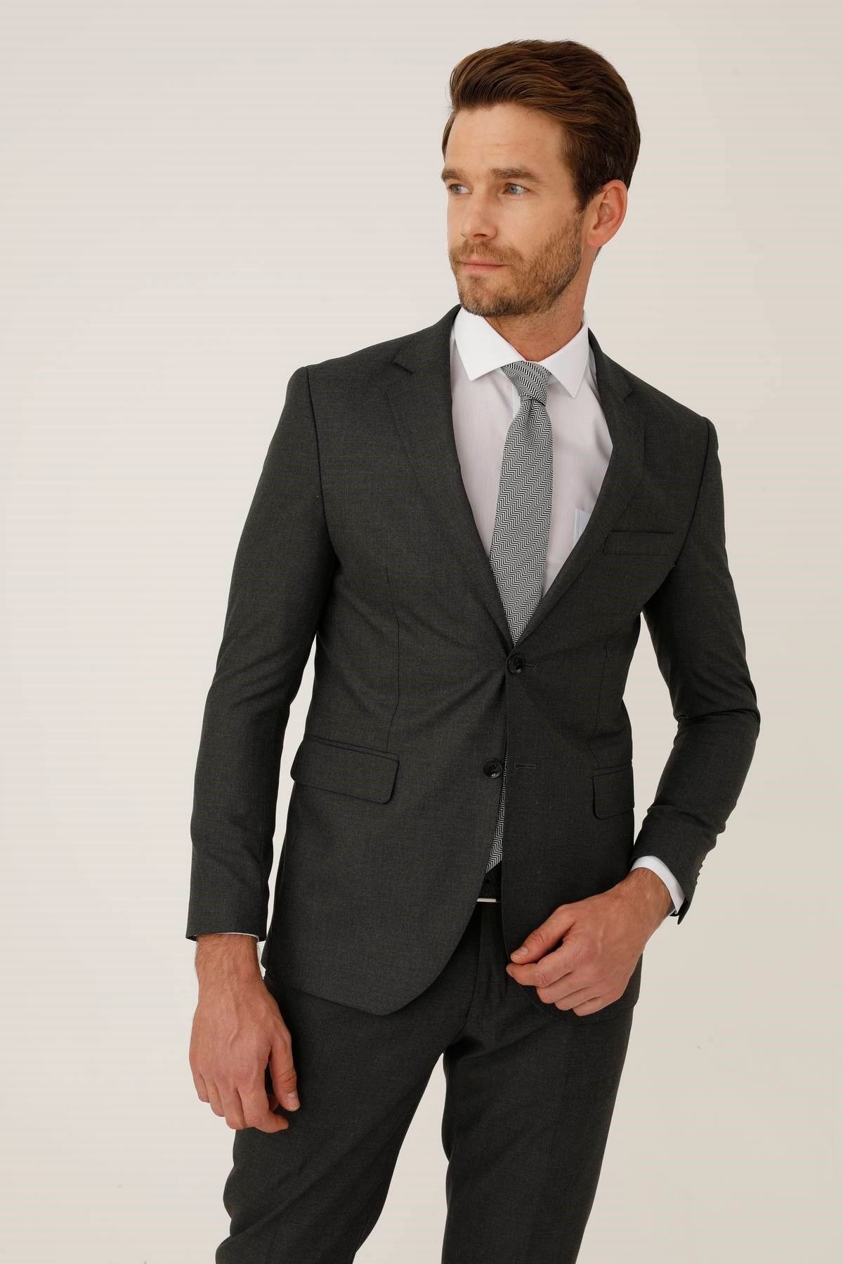 ERKEK FÜME SLIM FIT / DAR KALIP STD TAKIM ELBİSE