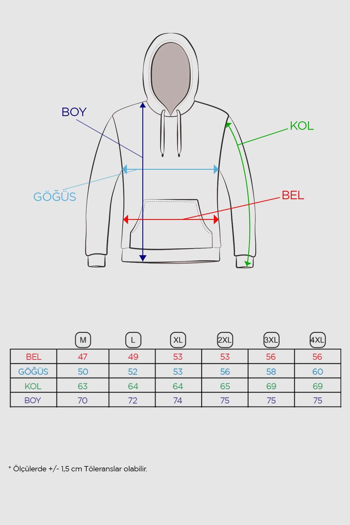 ERKEK İNDİGO MODERNFIT / EKSTRA DAR KALIP KAPŞONLU FERMUARSIZ SWEATSHİRT