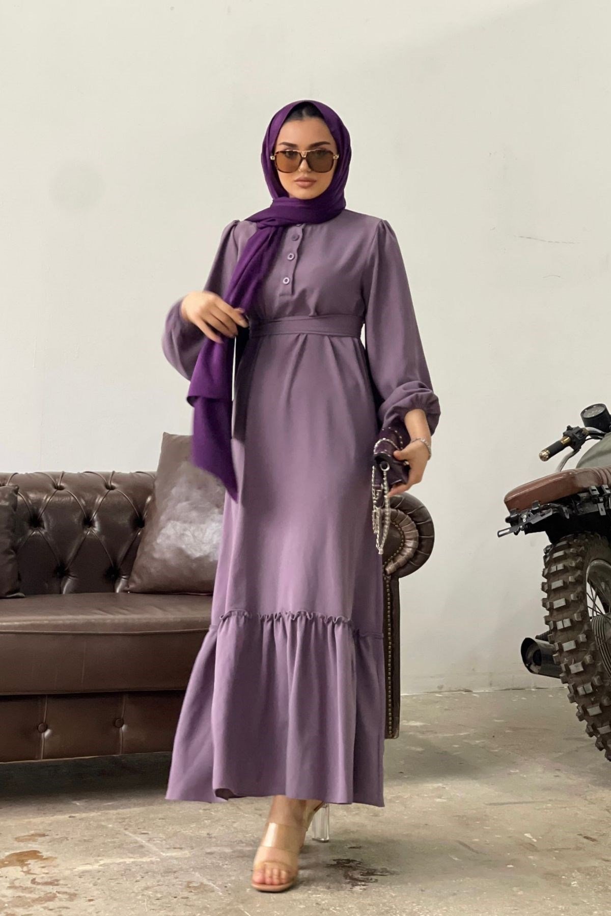 Müslin Kemerli Elbise-LİLA, Fiyatları Katkat Cotton Elbise-PEMBE – Haza Moda | Tesettür Giyim 