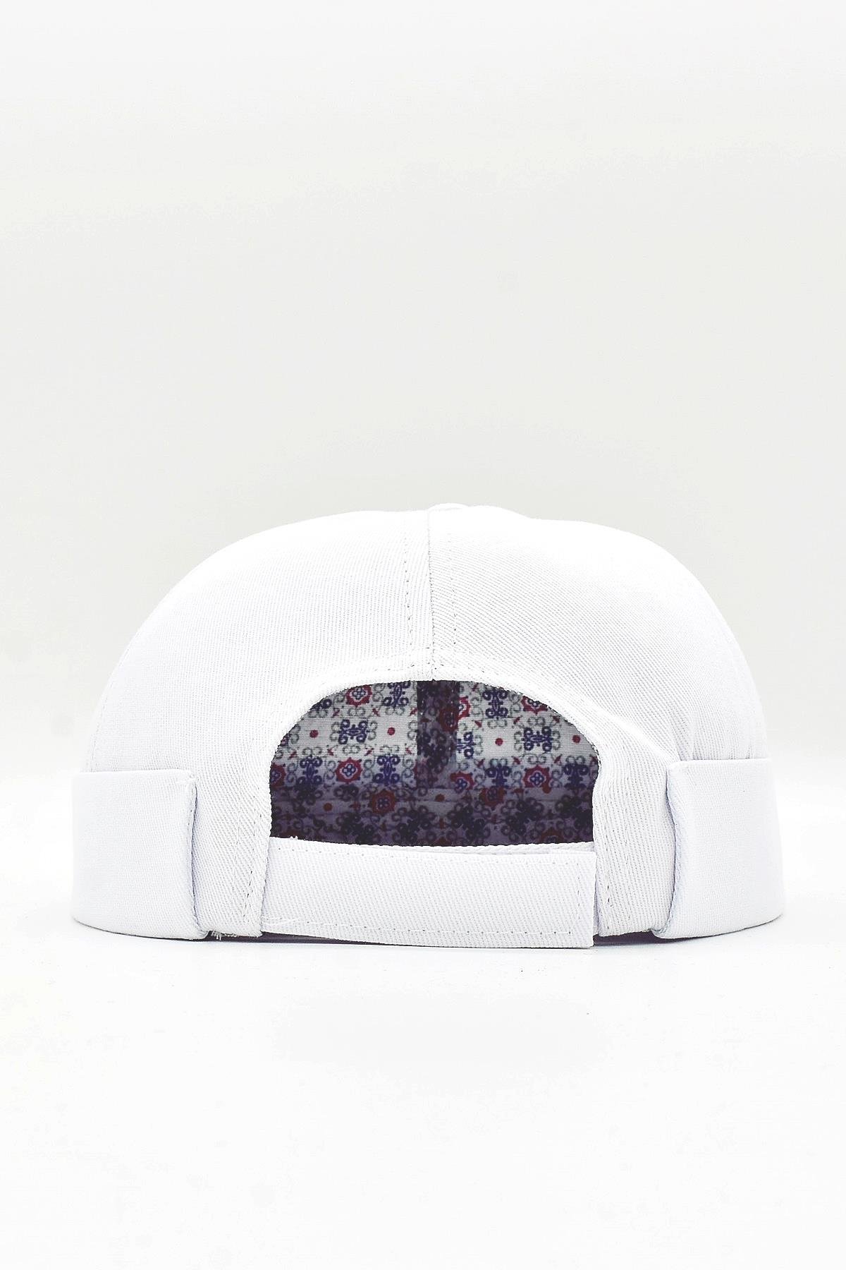 Women's Hipster Folded Cap White Docker Hat