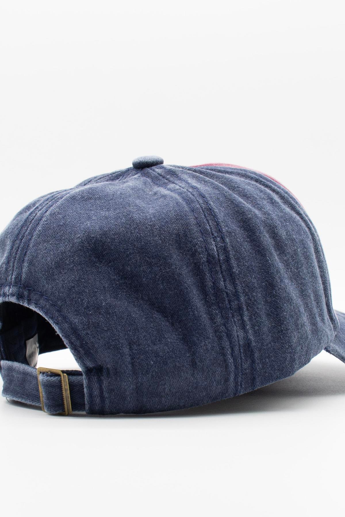 Külah Vintage Eskitme Balık Logolu Denim Şapka | San Francisco Trucker Kep KLH7478