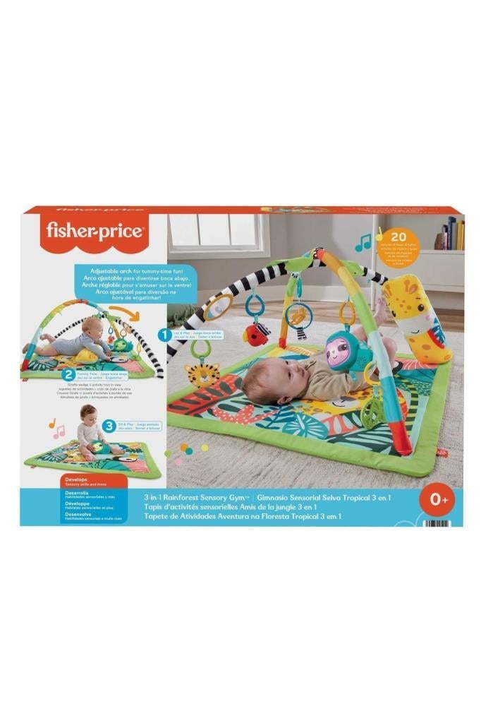 FISHER PRICEFisher Price 3'ü 1 Arada Yağmur Ormanı Jimnastik Merkezi HJW08, 3'ü 1 Arada Bebek Oyun Halısı