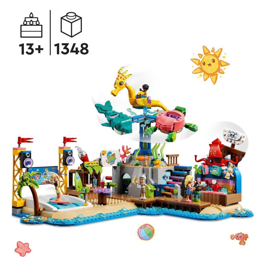 LEGOLEGO® Friends Plaj Lunaparkı 41737 - Deniz ve Su Sporlarını Seven Çocuklar İçin Yaratıcı Oyuncak Yapım Seti (1348 Parça)